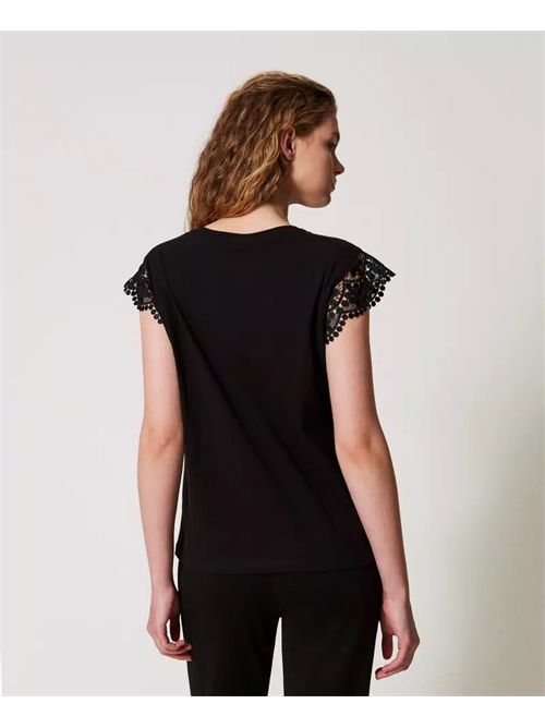 t-shirt woman black TWINSET | TT2411/00006